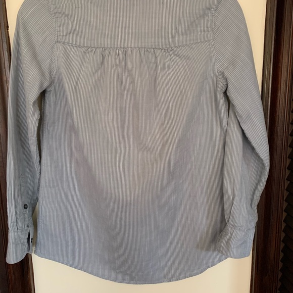 Boden Blue Striped Popover Tunic V-Neck 2 - Picture 4 of 7